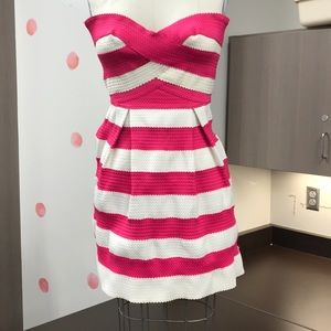 Hot Pink Strapless Dress